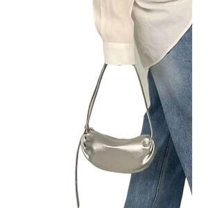Commense Women's Silver Half-Moon Shaped Shoulder Bag